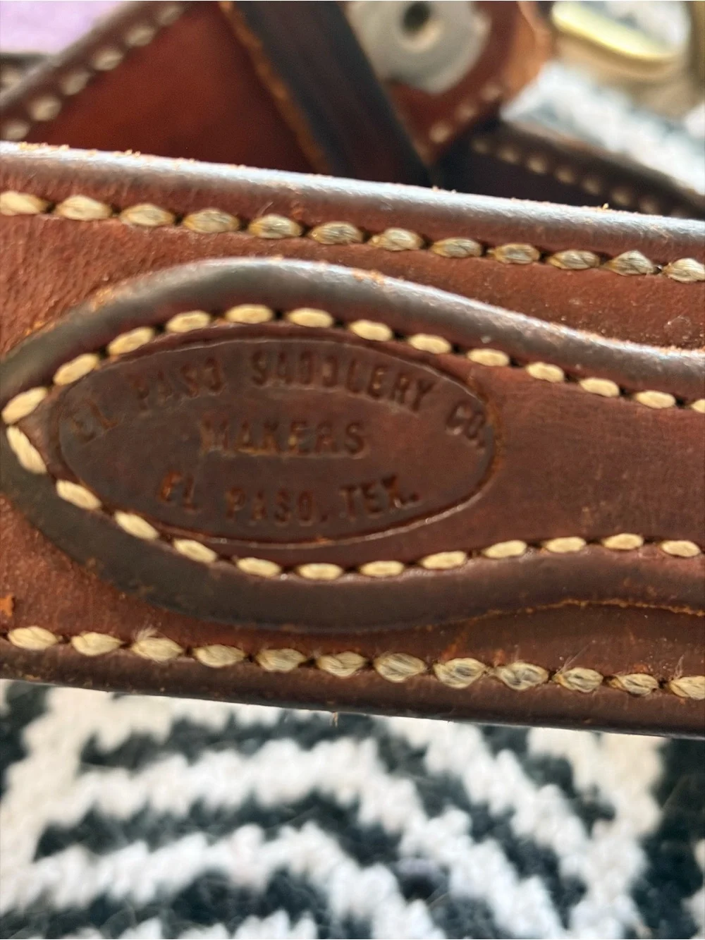 Made in USA El Paso Saddlery River Belt Sz 36 russet.
